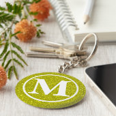 Gouden Glitz BB met monogram Sleutelhanger (Zijkant)