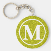 Gouden Glitz BB met monogram Sleutelhanger (Voorkant)