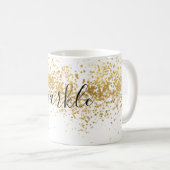 Gouden Glitz Confetti Sparkle Koffiemok (Voorkant rechts)