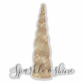 Gouden Glitz Eenhoorn Sparkle Sticker (Voorkant)