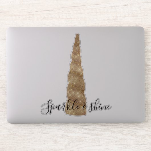 Gouden Glitz Eenhoorn Sparkle Sticker (Computer)