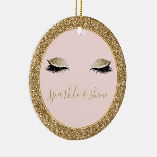 Gouden Glitz Ogen Keramisch Ornament (Rechts)