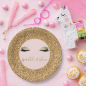 Gouden Glitz Ogen Papieren Bordje (Feest)