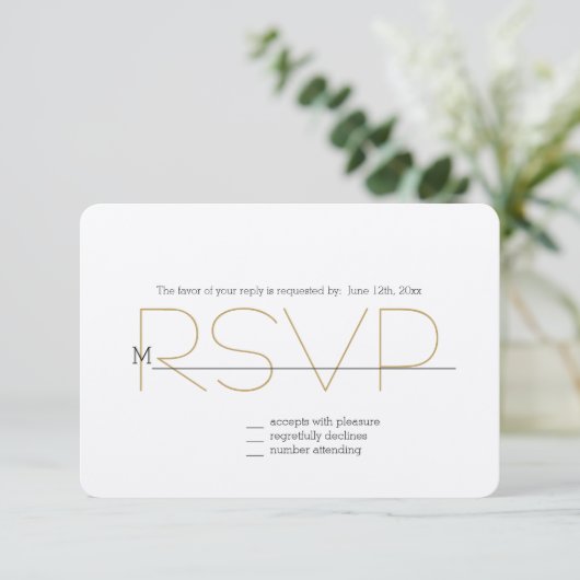 Gouden Glitz RSVP (Staand voorkant)