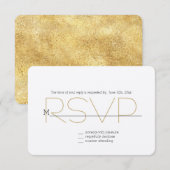 Gouden Glitz RSVP Kaartje (Voorkant / Achterkant)
