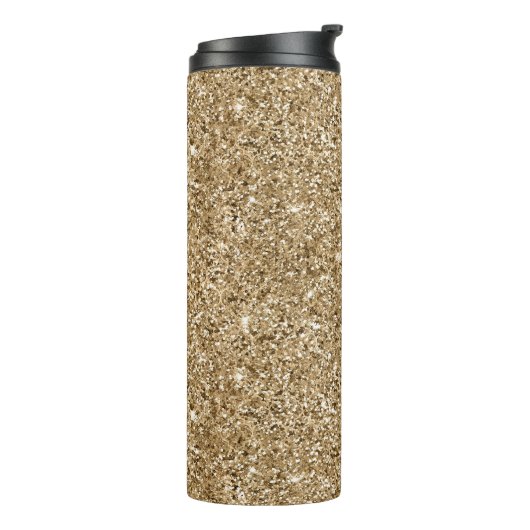 Gouden Glitz Sparkle Glam Thermosbeker (Gedraaid links)