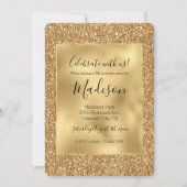 Gouden Glitz Stijlvolle Glam Glitter Kaart (Voorkant)