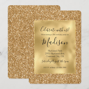 Gouden Glitz Stijlvolle Glam Glitter Kaart