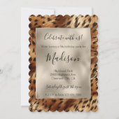 Gouden Glitz Stijlvolle Glitter Luipaard Kaart (Voorkant)