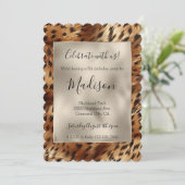 Gouden Glitz Stijlvolle Glitter Luipaard Kaart (Staand voorkant)