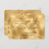 Gouden Glitz Zebra Print RSVP (Voorkant / Achterkant)