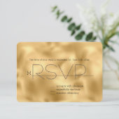 Gouden Glitz Zebra Print RSVP (Staand voorkant)