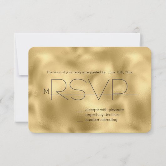 Gouden Glitz Zebra Print RSVP (Voorkant)