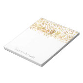 Gouden Glitzy Confetti Notitieblok (Linkerzijde)