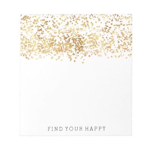 Gouden Glitzy Confetti Notitieblok (Voorkant)
