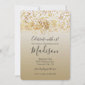 Gouden Glitzy Confetti Ombre Kaart (Voorkant)