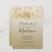 Gouden Glitzy Confetti Ombre Kaart (Voorkant / Achterkant)