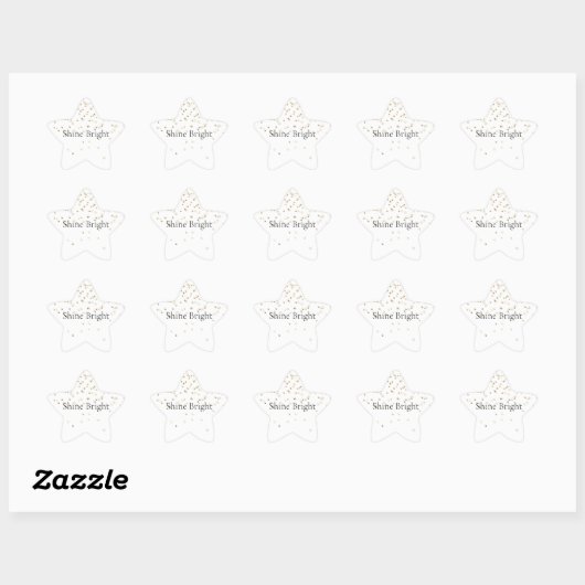 Gouden Glitzy Confetti Sparkle Ster Sticker (Vel)