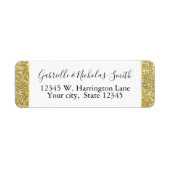 Gouden Glitzy Faux Glitter Etiket (Voorkant)