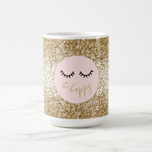 Gouden Glitzy Glam Sparkle Glitter Wimpers Koffiemok