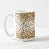 Gouden Glitzy Glam Sparkle Glitter Wimpers Koffiemok (Links)