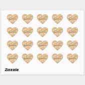 Gouden Glitzy Glam Stripes Hart Sticker (Vel)
