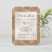 Gouden Glitzy Glitter Giraffe Print Kaart (Staand voorkant)