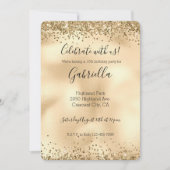 Gouden Glitzy Glitter Glans Confetti Uitnodiging (Voorkant)