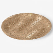 Gouden Glitzy Glitter Luipaard Print Papieren Bordje (Gekanteld)