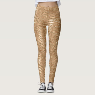 Gouden Glitzy Glitter Sparkle Zebra Print Leggings