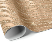 Gouden Glitzy Glitter Zebra Print Cadeaupapier (Rol Hoek)