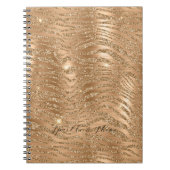 Gouden Glitzy Glitter Zebra Print Notitieboek (Voorkant)