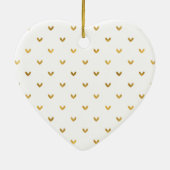 Gouden glitzy harten doen waar je van houdt keramisch ornament (Achterkant)