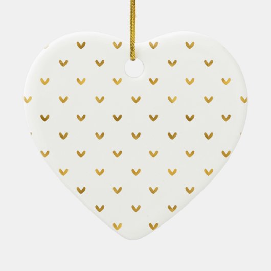 Gouden glitzy harten doen waar je van houdt keramisch ornament (Achterkant)