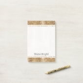 Gouden Glitzy Snake Huid Dierlijke Glam Post-it® Notes (Op bureau)