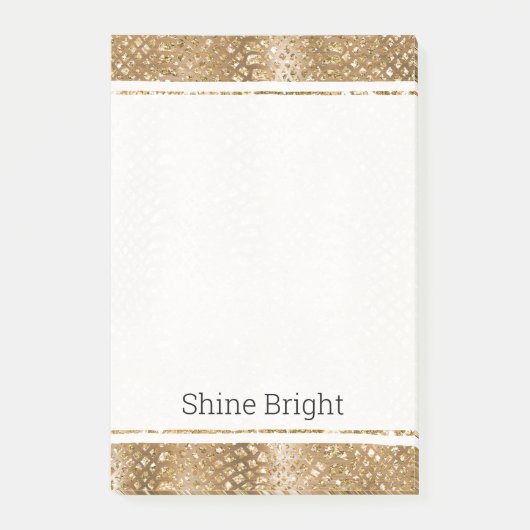 Gouden Glitzy Snake Huid Dierlijke Glam Post-it® Notes (Voorkant)