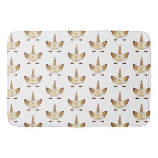 Gouden Glitzy Sparkle Eenhoorn Badmat (Voorkant)