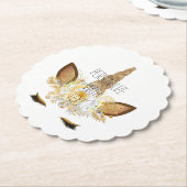 Gouden Glitzy Sparkle Eenhoorn Kartonnen Onderzetters (Gekanteld)