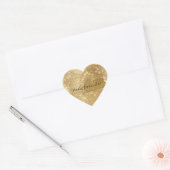 Gouden Glitzy Sparkle Hart Sticker (Envelop)