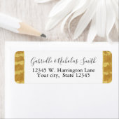 Gouden glitzy strepen etiket (Insitu)