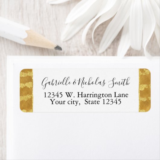 Gouden glitzy strepen etiket (Insitu)