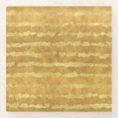 Gouden glitzy strepen glazen onderzetter (Voorkant)