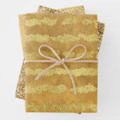 Gouden glitzy strepen inpakpapier vel (In situ)