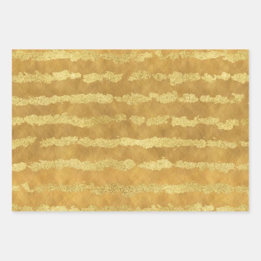 Gouden glitzy strepen inpakpapier vel (Voorkant)