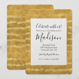 Gouden glitzy strepen kaart