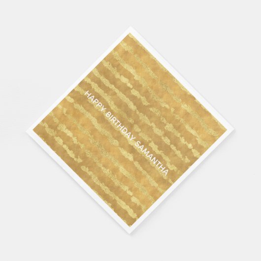 Gouden glitzy strepen servet (Hoek)