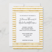 Gouden Glitzy Strepen Trouw Uitnodigingen (Voorkant)