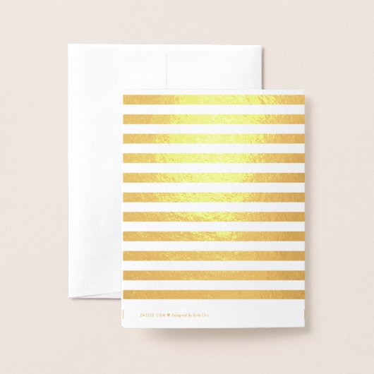 Gouden Glitzy Stripes Bedankt Folie Kaarten (Met envelop)