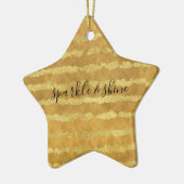 Gouden Glitzy Stripes Sparkle Shine Keramisch Ornament (Links)