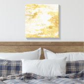 Gouden Glitzy Wit Marmer Doe wat je gelukkig maakt Canvas Afdruk (Insitu (Slaapkamer))